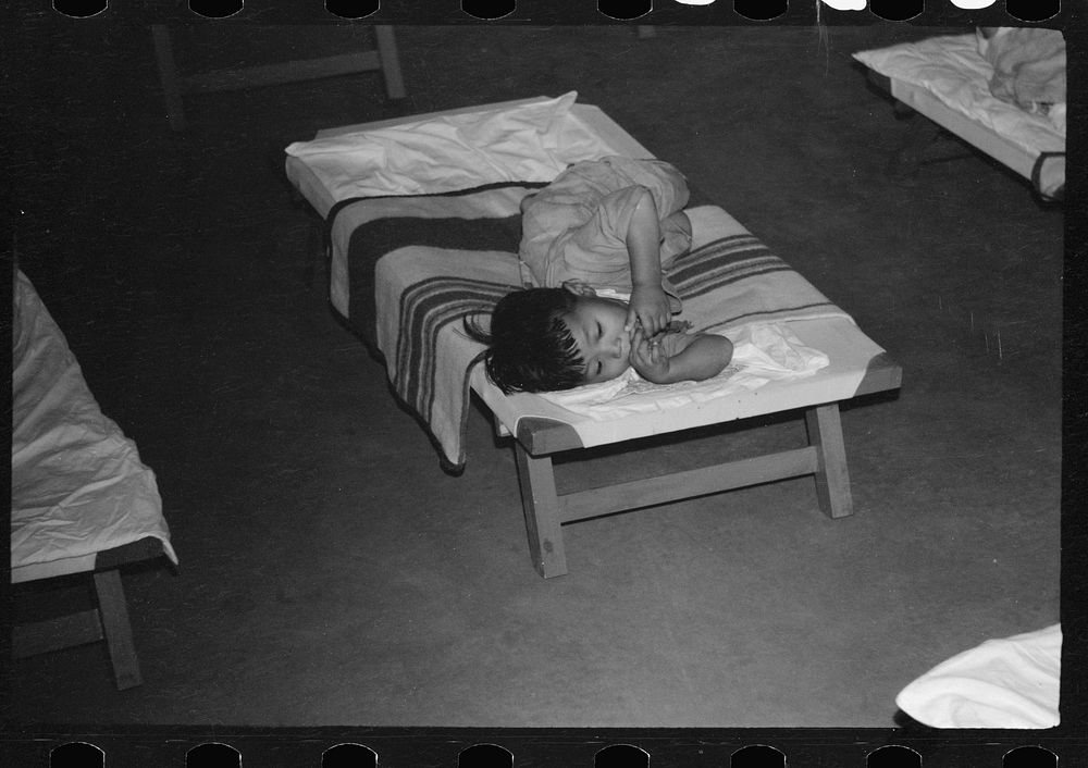 [Untitled photo, possibly related to: Sleepy children, nursery school, FSA (Farm Security Administration) camp, Sinton…