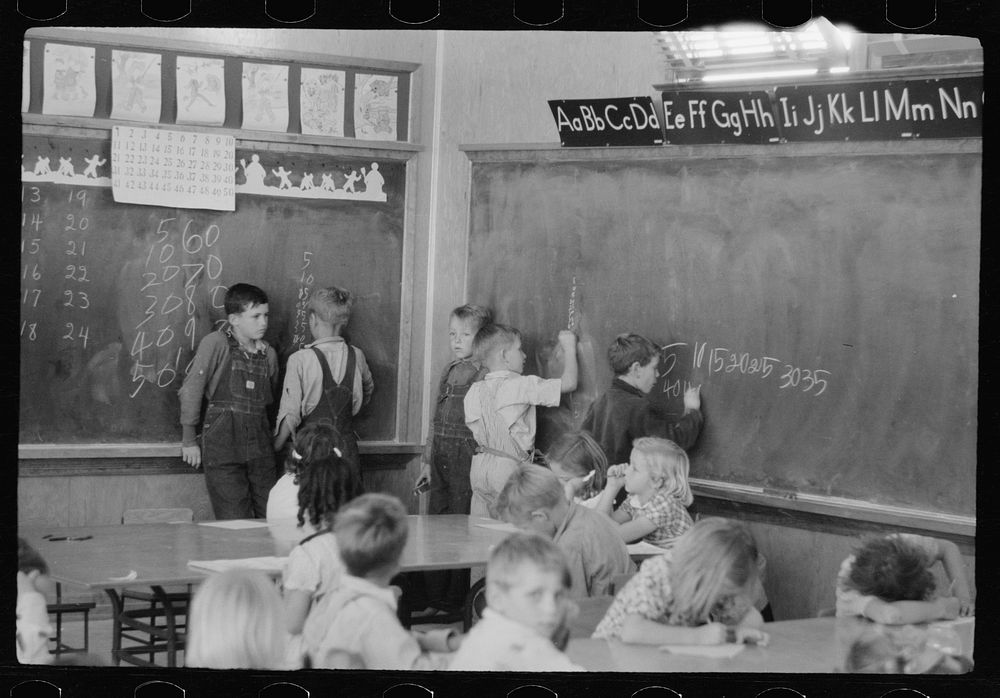 [Untitled photo, possibly related to: Third grade, elementary school, FSA (Farm Security Administration) camp, Weslaco…