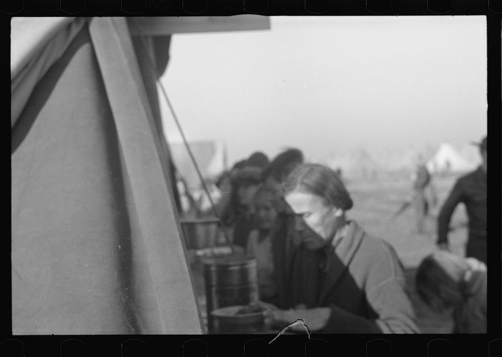 [Untitled photo, possibly related to: Part of the mess line in the camp for white flood refugees, Forrest City, Arkansas].…