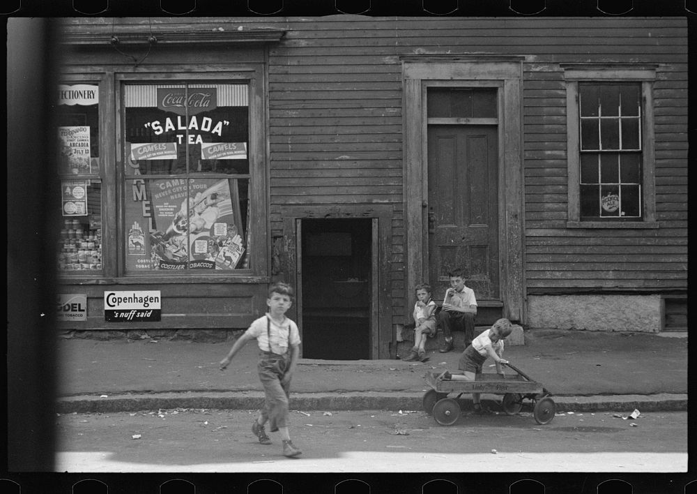 Children playing in street, Manchester, New Hampshire