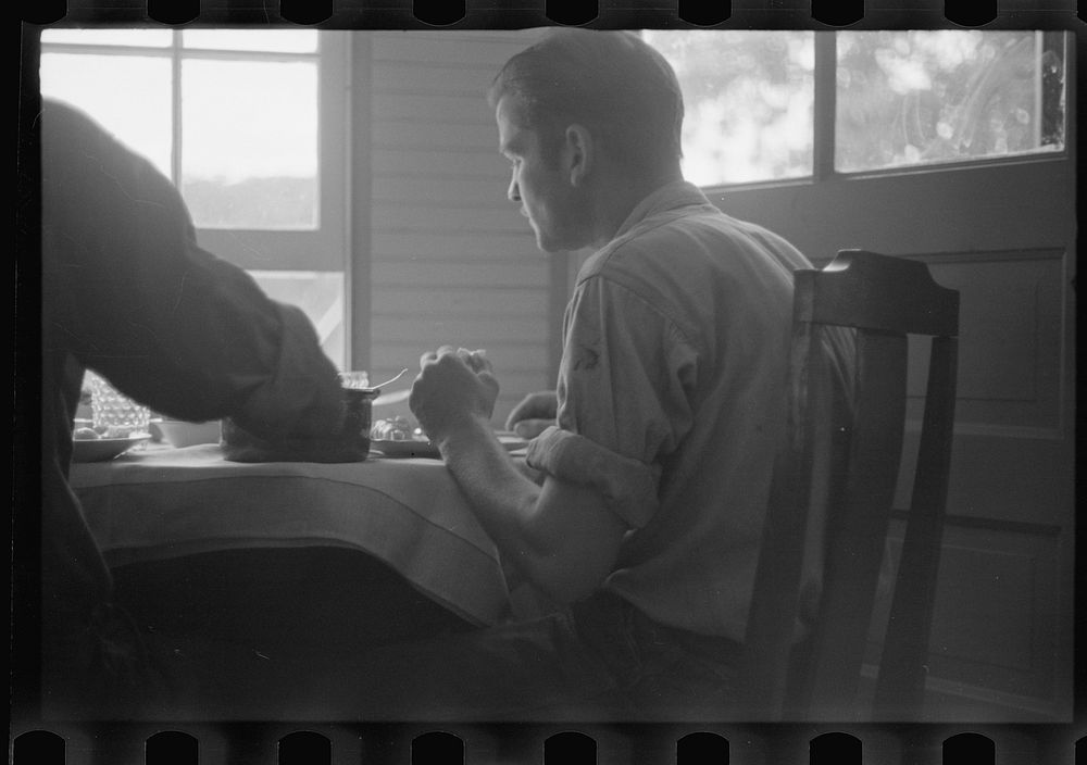 [Untitled photo, possibly related to: Farmers at lunch, Brookeville, Maryland]. Sourced from the Library of Congress.