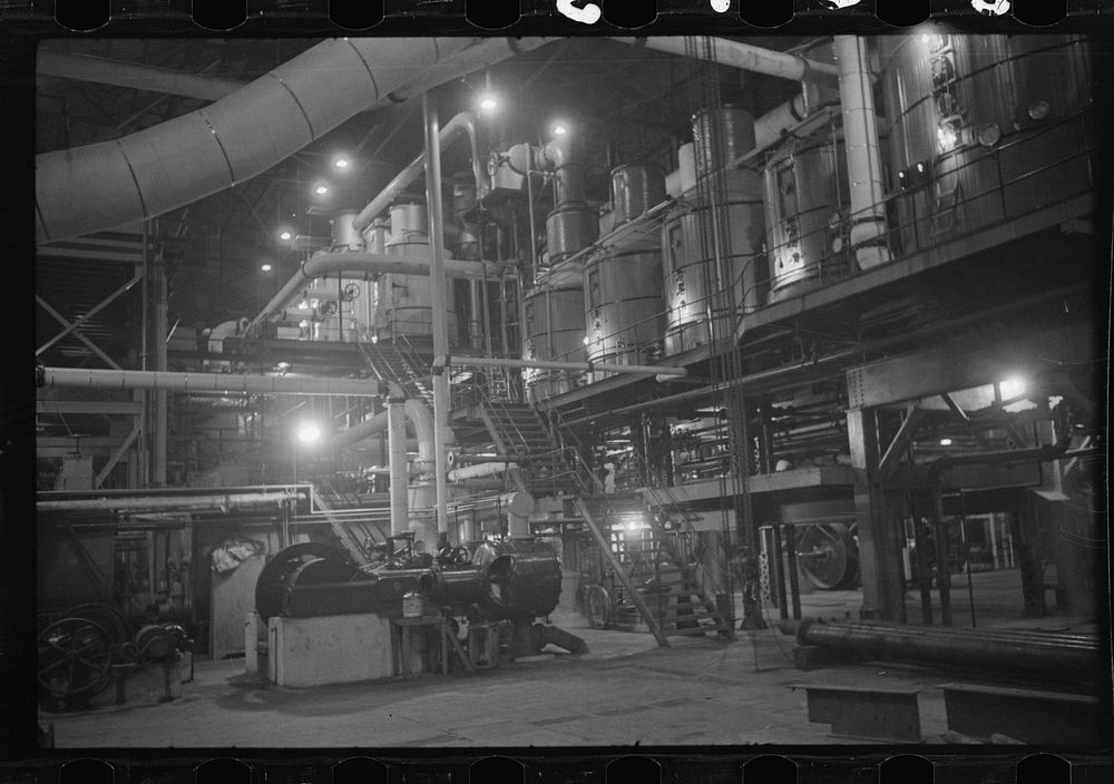 [Untitled photo, possibly related to: Boilers in a sugar refinery near Ponce, Puerto Rico]. Sourced from the Library of…