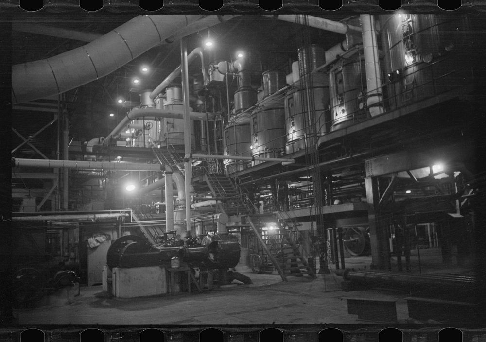 [Untitled photo, possibly related to: Boilers in a sugar refinery near Ponce, Puerto Rico]. Sourced from the Library of…