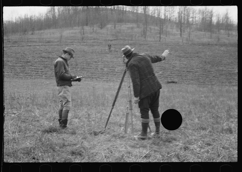 [Untitled photo, possibly related to: Planting trees at Zaleski Forest Project, Vinton County, Ohio]. Sourced from the…