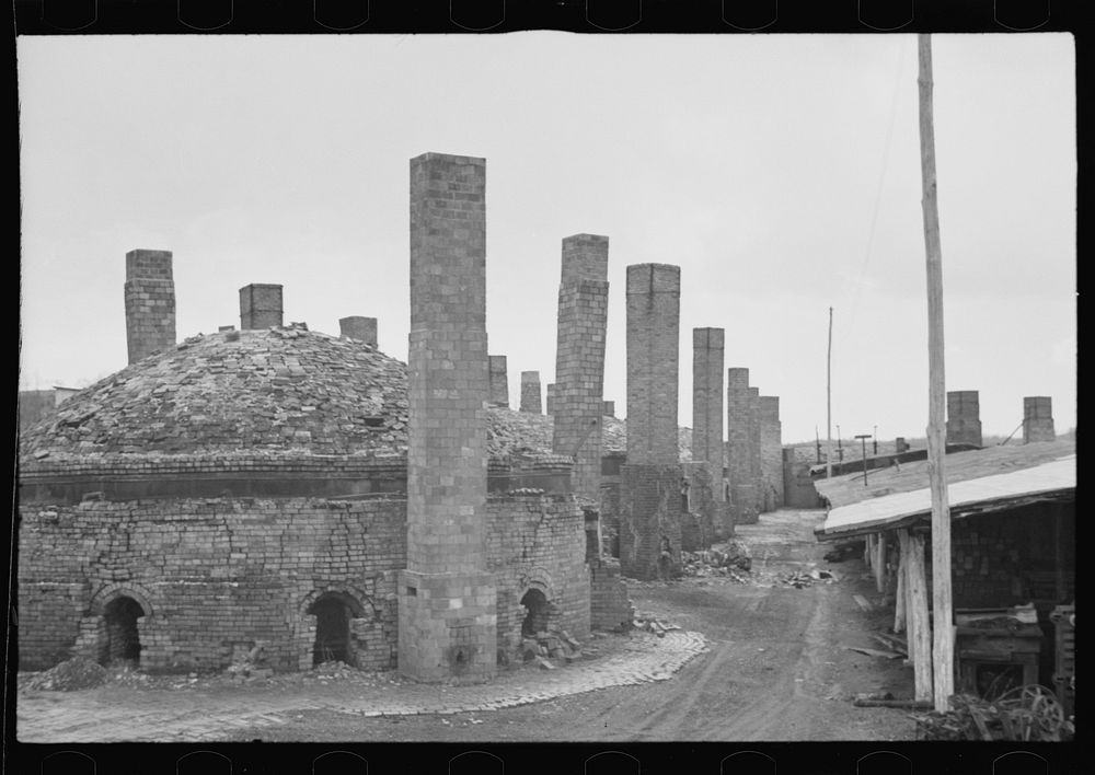 [Untitled photo, possibly related to: Abandoned brick factory, not far from Jackson, Ohio]. Sourced from the Library of…