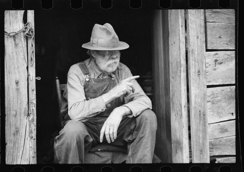 [Untitled photo, possibly related to: Eighty-three year old settler to be resettled, near Chillicothe, Ohio]. Sourced from…