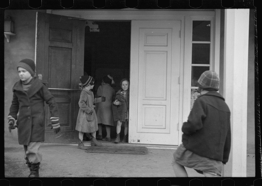 [Untitled photo, possibly related to: Children leaving grade school at Reedsville, West Virginia]. Sourced from the Library…