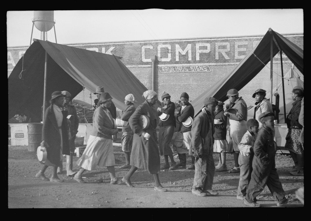 [Untitled photo, possibly related to:  refugees from the flood of February 1937 in camp at Forrest City, Arkansas]. Sourced…