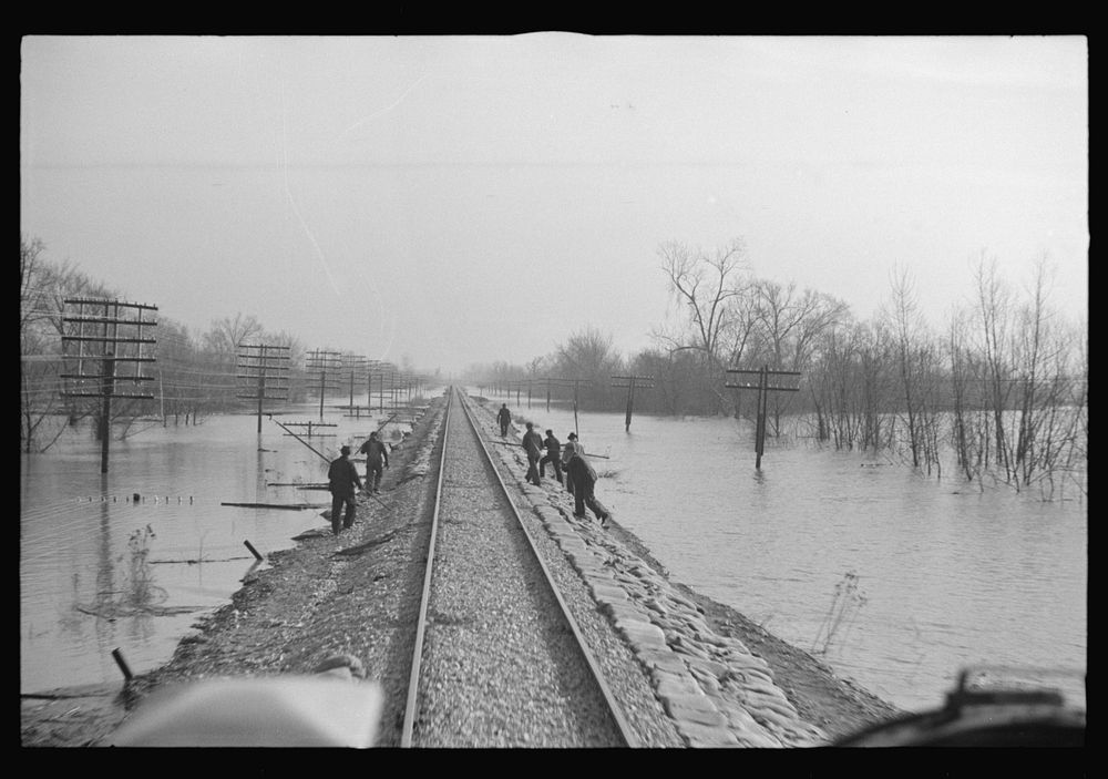 View taken from train en route to Forrest City, Arkansas from Memphis, Tennessee during the flood. Sourced from the Library…