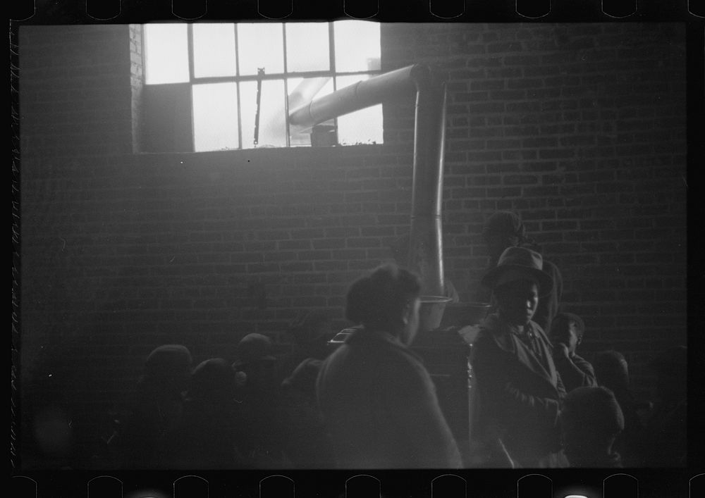 [Untitled photo, possibly related to: Interior of cotton compress at Forrest City, Arkansas where sick  refugees from flood…