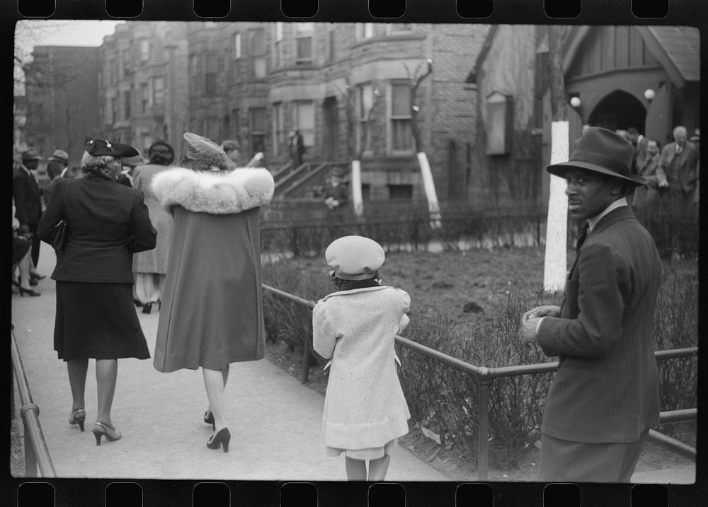 [Untitled photo, possibly related to: Easter procession outside of fashionable  church, Black Belt, Chicago, Illinois].…