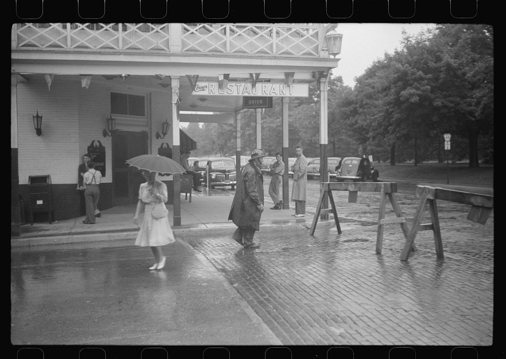 [Untitled photo, possibly related to: Street corner, State College, Pennsylvania]. Sourced from the Library of Congress.