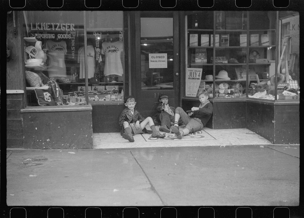 [Untitled photo, possibly related to: Boys on the 4th of July, State College, Pennsylvania]. Sourced from the Library of…