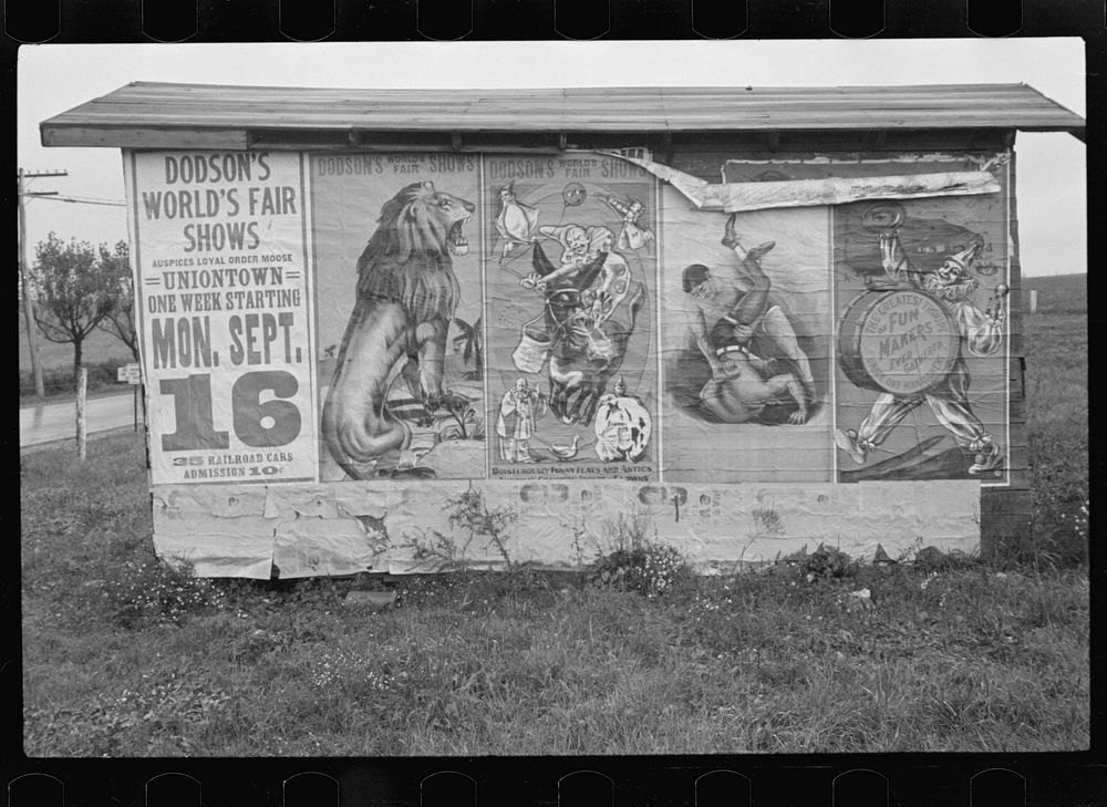 Billboard near Uniontown, Pennsylvania. Sourced from the Library of Congress.