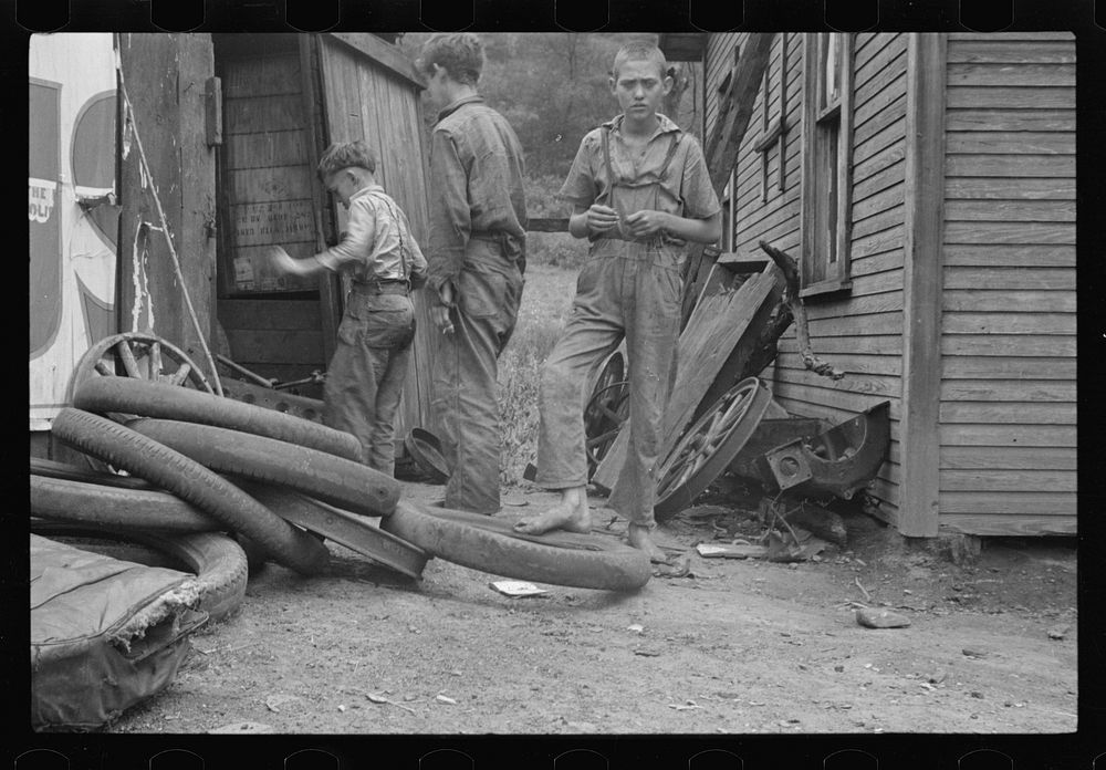 Scotts Run, West Virginia. Miner's sons. Sourced from the Library of Congress.