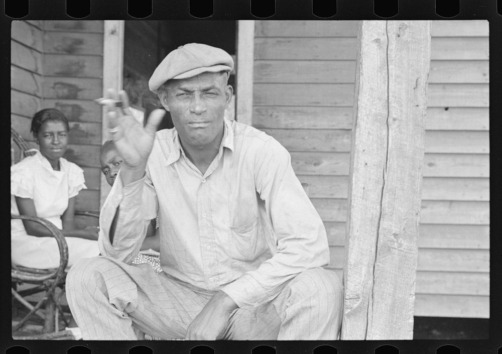 [Untitled photo, possibly related to: Sharecropper on Sunday, Little Rock, Arkansas]. Sourced from the Library of Congress.