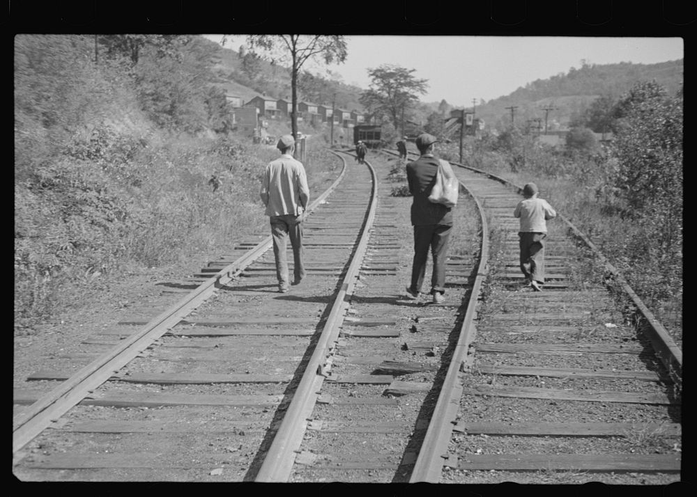 [Untitled photo, possibly related to: Scotts Run, West Virginia, walking into town for relief food]. Sourced from the…