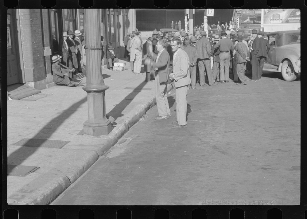 [Untitled photo, possibly related to: Religion in Nashville, Tennessee. A religious gathering in the street]. Sourced from…