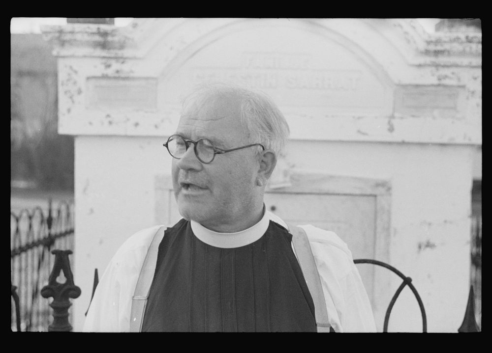 [Untitled photo, possibly related to: Priest at Pointe a la Hache, Louisiana]. Sourced from the Library of Congress.