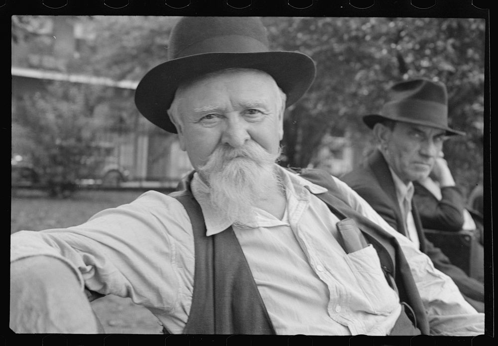 [Untitled photo, possibly related to: An old sailor snapped in Jackson Square, New Orleans]. Sourced from the Library of…