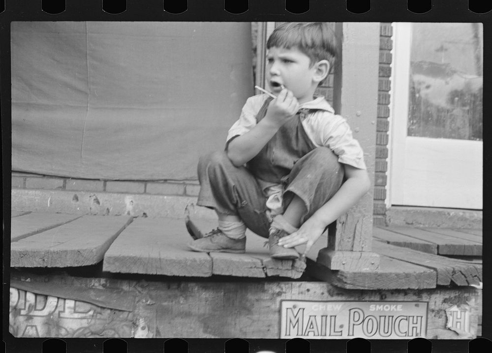 [Untitled photo, possibly related to: Young resident of Omar, West Virginia]. Sourced from the Library of Congress.