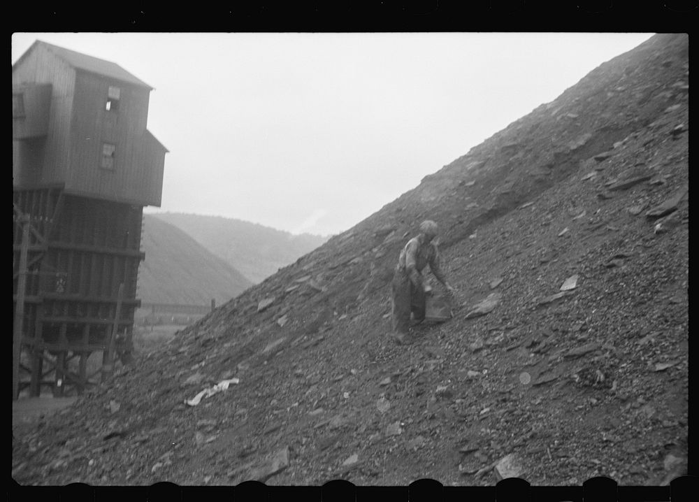 [Untitled photo, possibly related to: Salvaging coal from the slag heaps at Nanty Glo, Pennsylvania]. Sourced from the…
