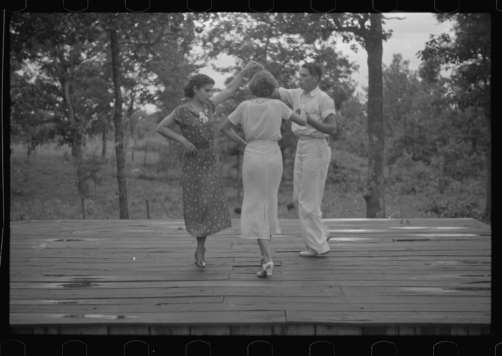 [Untitled photo, possibly related to: Dance team, Cumberland Homesteads, Crossville, Tennessee]. Sourced from the Library of…