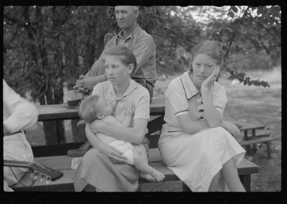 [Untitled photo, possibly related to: Audience at square dance, Skyline Farms, Alabama]. Sourced from the Library of…