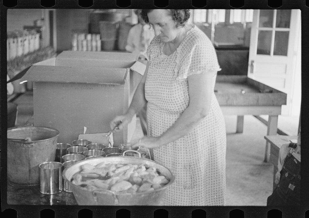 [Untitled photo, possibly related to: Community canning, Dyess Colony, Arkansas]. Sourced from the Library of Congress.
