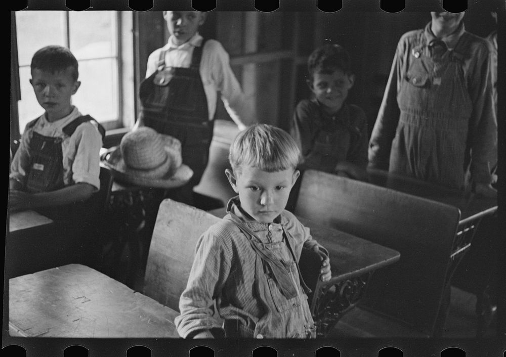 [Untitled photo, possibly related to: Interior of Ozark school, Arkansas]. Sourced from the Library of Congress.