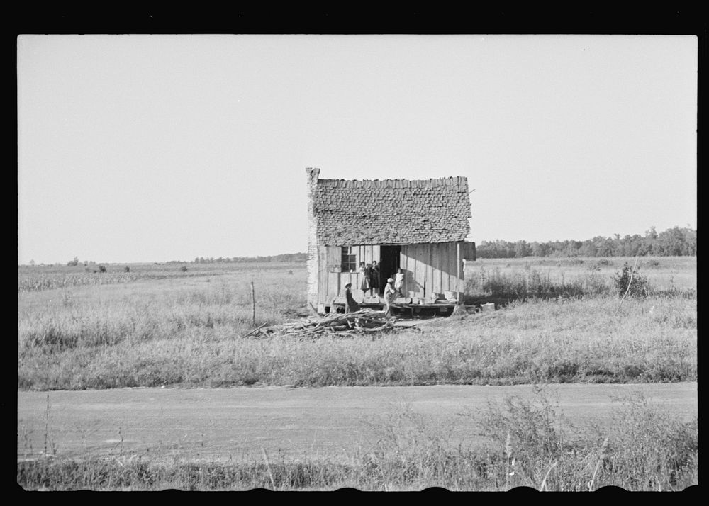 [Untitled photo, possibly related to: Home of tenant farmer, Arkansas]. Sourced from the Library of Congress.