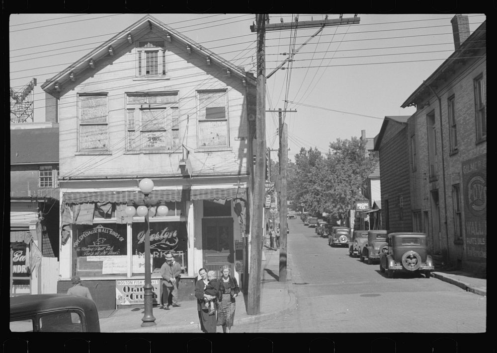 [Untitled photo, possibly related to: Morgantown, West Virginia. Center of a rundown mining territory]. Sourced from the…