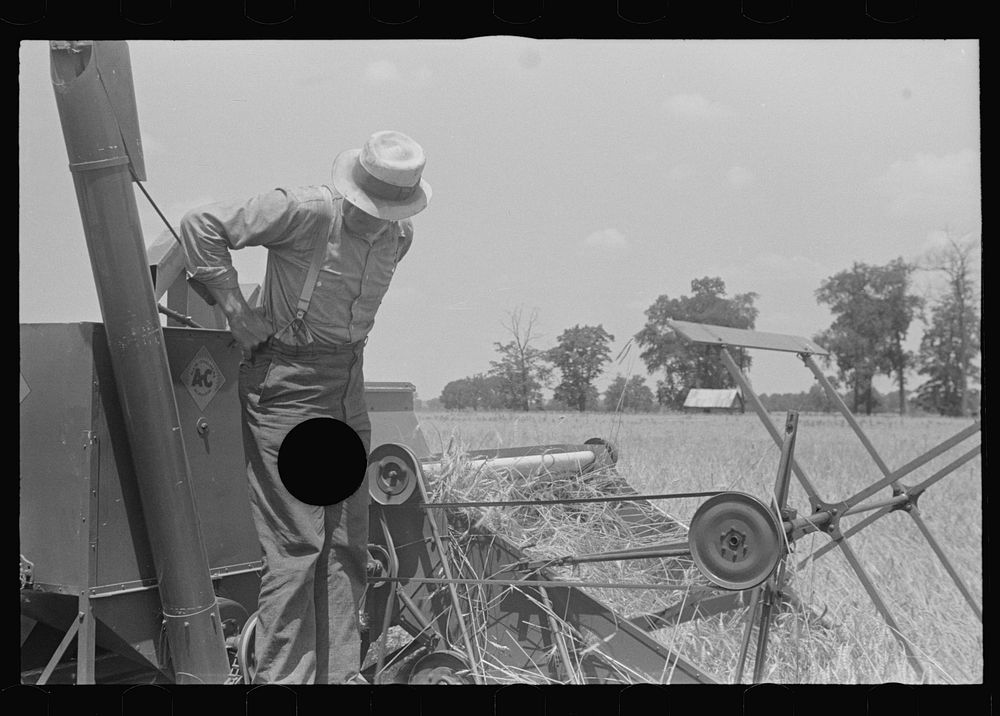 [Untitled photo, possibly related to: Member of threshing crew, central Ohio]. Sourced from the Library of Congress.