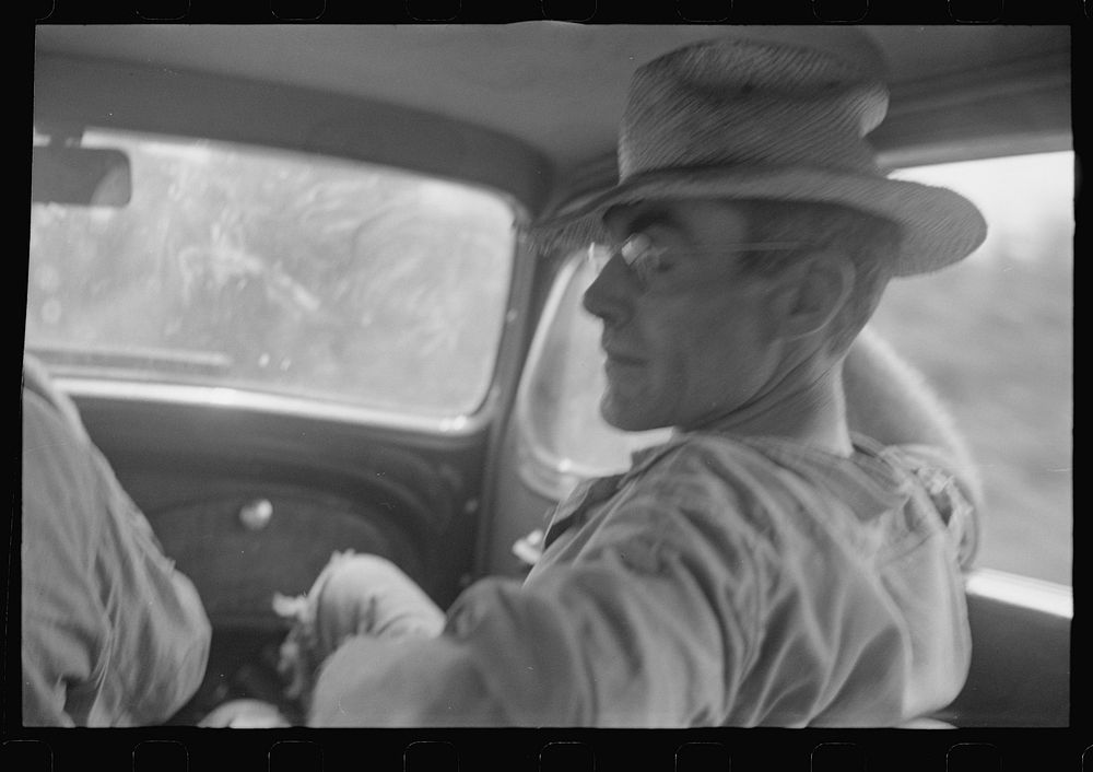 [Untitled photo, possibly related to: Ohio farmer resting in car, central Ohio]. Sourced from the Library of Congress.