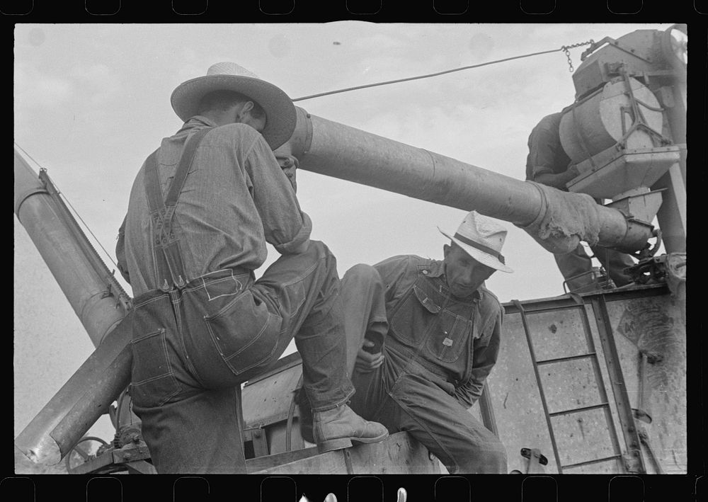 [Untitled photo, possibly related to: Two members of threshing crew, central Ohio (see general caption)]. Sourced from the…