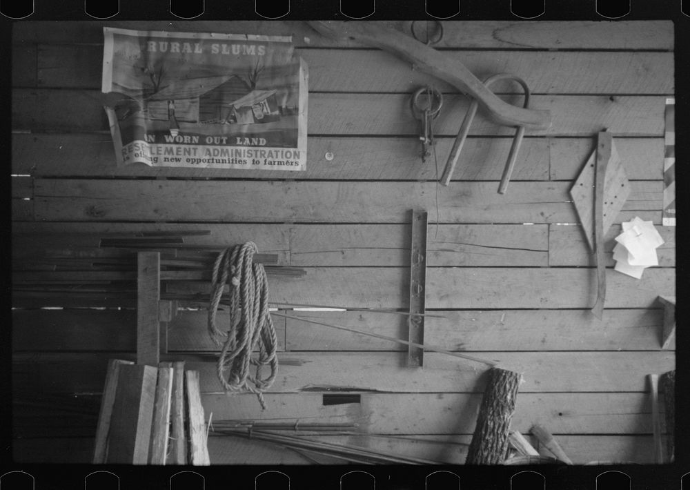 Interior of blacksmith shop, Skyline Farms, Alabama. Sourced from the Library of Congress.
