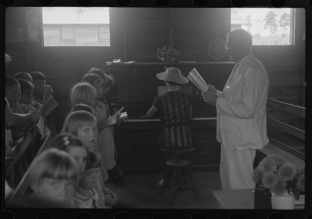 [Untitled photo, possibly related to: Sunday school, Penderlea Homesteads, North Carolina]. Sourced from the Library of…