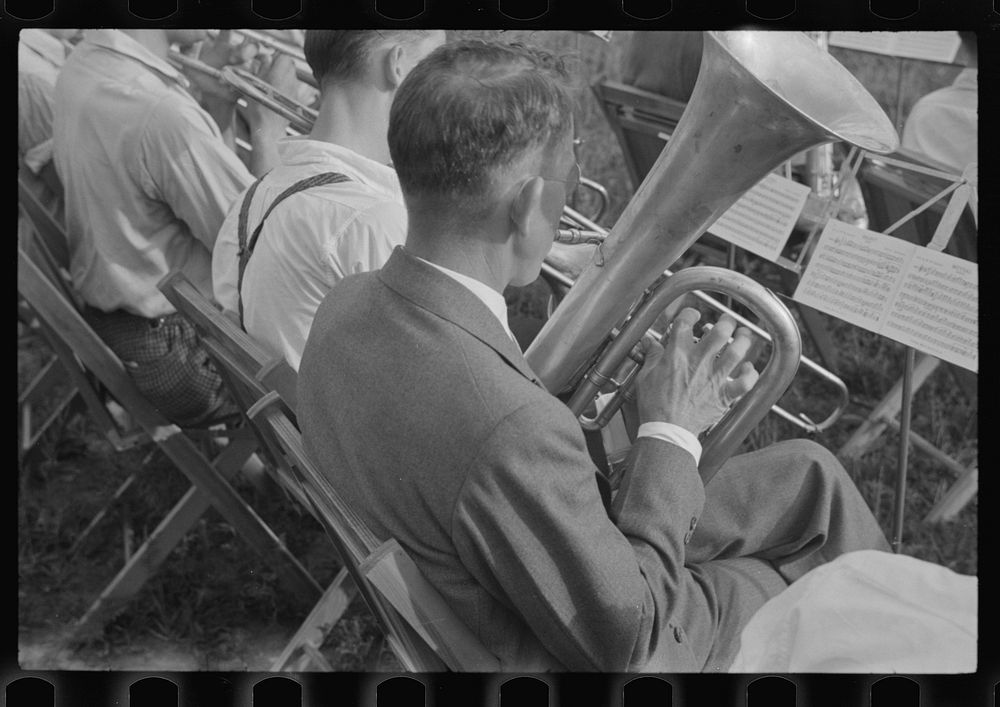 [Untitled photo, possibly related to: Band rehearsal, Red House, West Virginia]. Sourced from the Library of Congress.