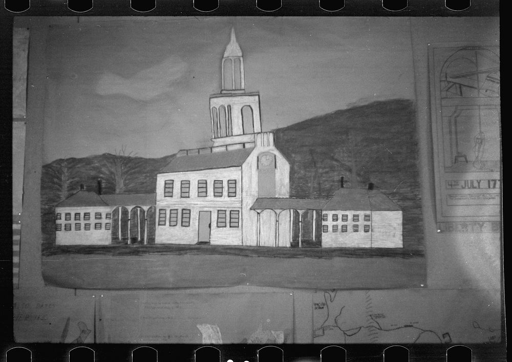 Child's painting, Arthurdale, West Virginia. Sourced from the Library of Congress.
