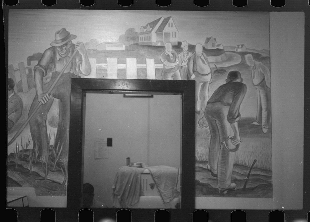 [Untitled photo, possibly related to: Mural at Westmoreland Homesteads, Pennsylvania]. Sourced from the Library of Congress.