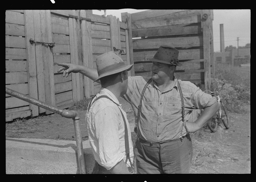 Farmers at Pickaway Livestock Cooperative Association, central Ohio. Sourced from the Library of Congress.