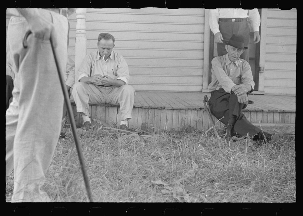Waiting for the farm auction to begin, New Carlisle [i.e. Marysville], Ohio. Sourced from the Library of Congress.