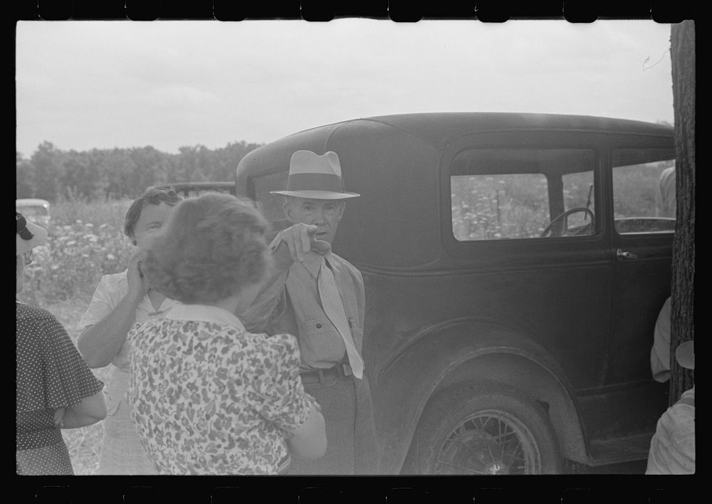 [Untitled photo, possibly related to: Farmer's wife watching proceedings at farm auction, New Carlisle [i.e. Marysville]…