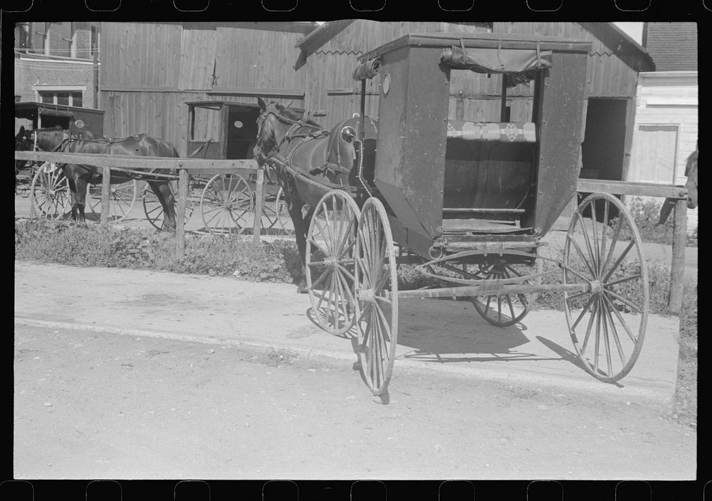 Amish wagon, Plain City, Ohio. Sourced from the Library of Congress.