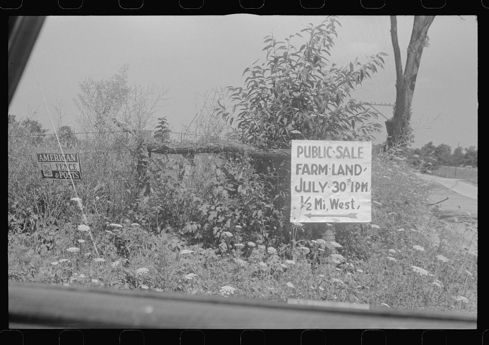 Advertising farmland auction, New Carlisle [i.e. Marysville], Ohio. Sourced from the Library of Congress.