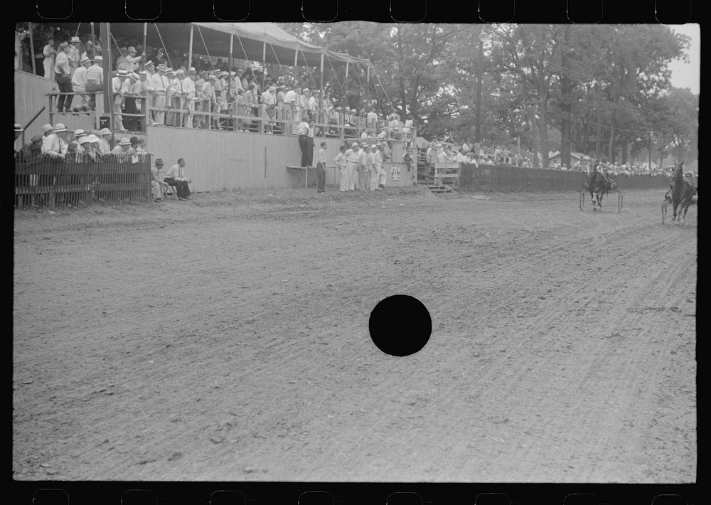[Untitled photo, possibly related to: Grandstand at county fair in central Ohio]. Sourced from the Library of Congress.