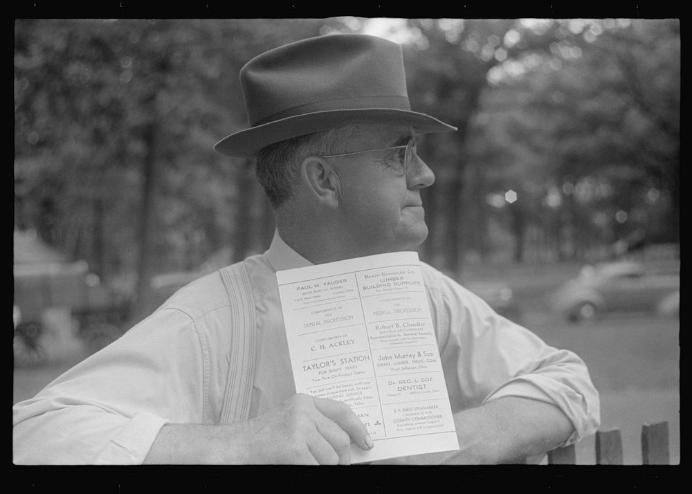 Spectator at county fair in central Ohio. Sourced from the Library of Congress.