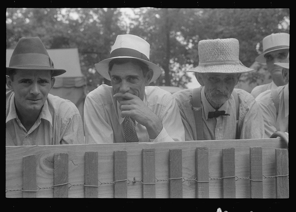 Spectators at county fair in central Ohio. Sourced from the Library of Congress.