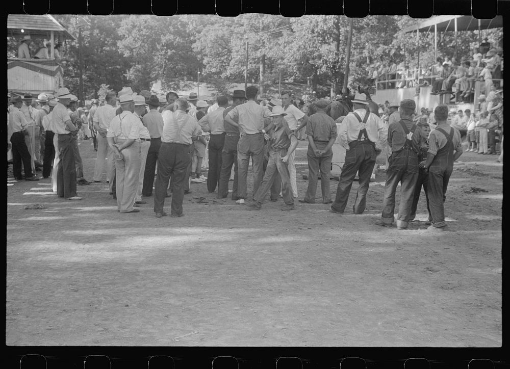 Spectators at county fair in central Ohio. Sourced from the Library of Congress.