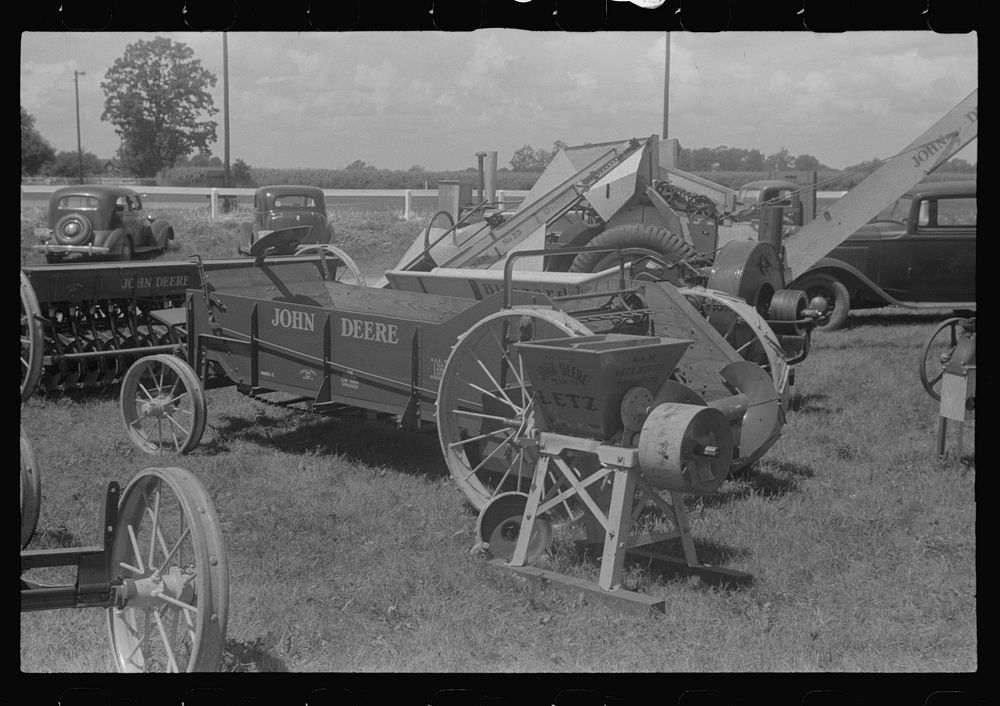Farm machinery display at county fair, central Ohio. Sourced from the Library of Congress.